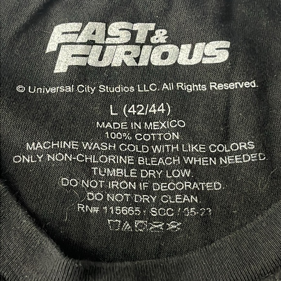 Universal Fast & Furious Black/ Blue Tee Shirt Short Sleeve Men’s L - Picture 6 of 7
